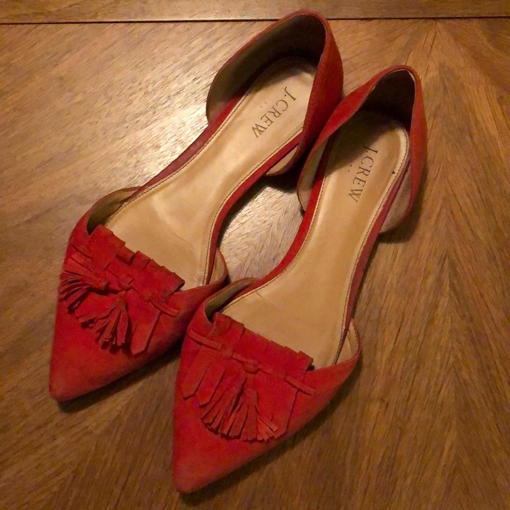 J.Crew red slides